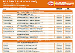 RSS Price List - WA